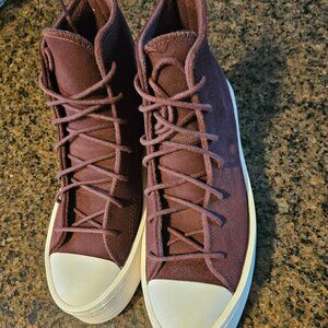 Converse Women's Brown Chuck Taylor All Star Modern Lift Suede High Top Size 10